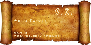 Verle Korvin névjegykártya